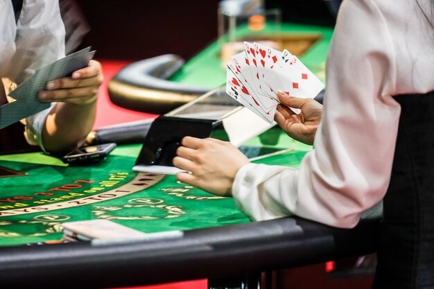 Roulette wheel and betting grid on a live VCT table